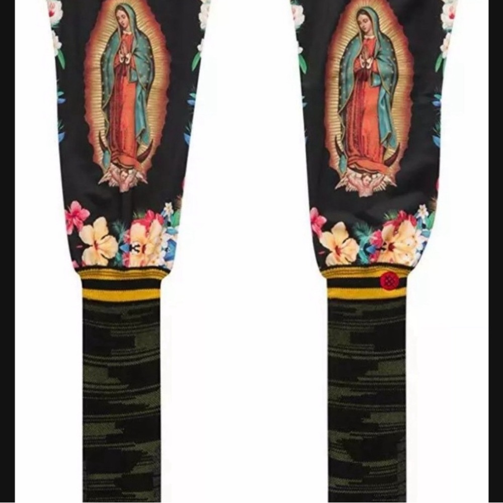 NWOT STANCE Madre Santa Thigh High Socks L